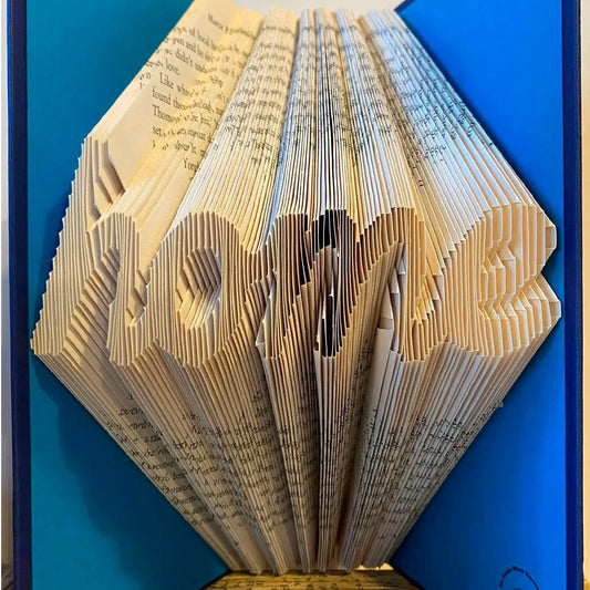 Folded Book Art - home cursive