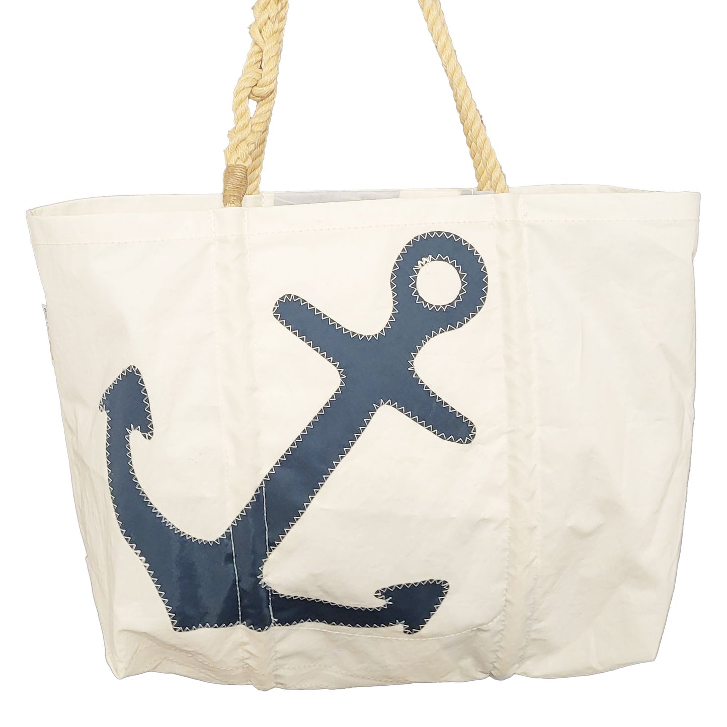 Sailcloth Large Tote Bag - Navy Anchor