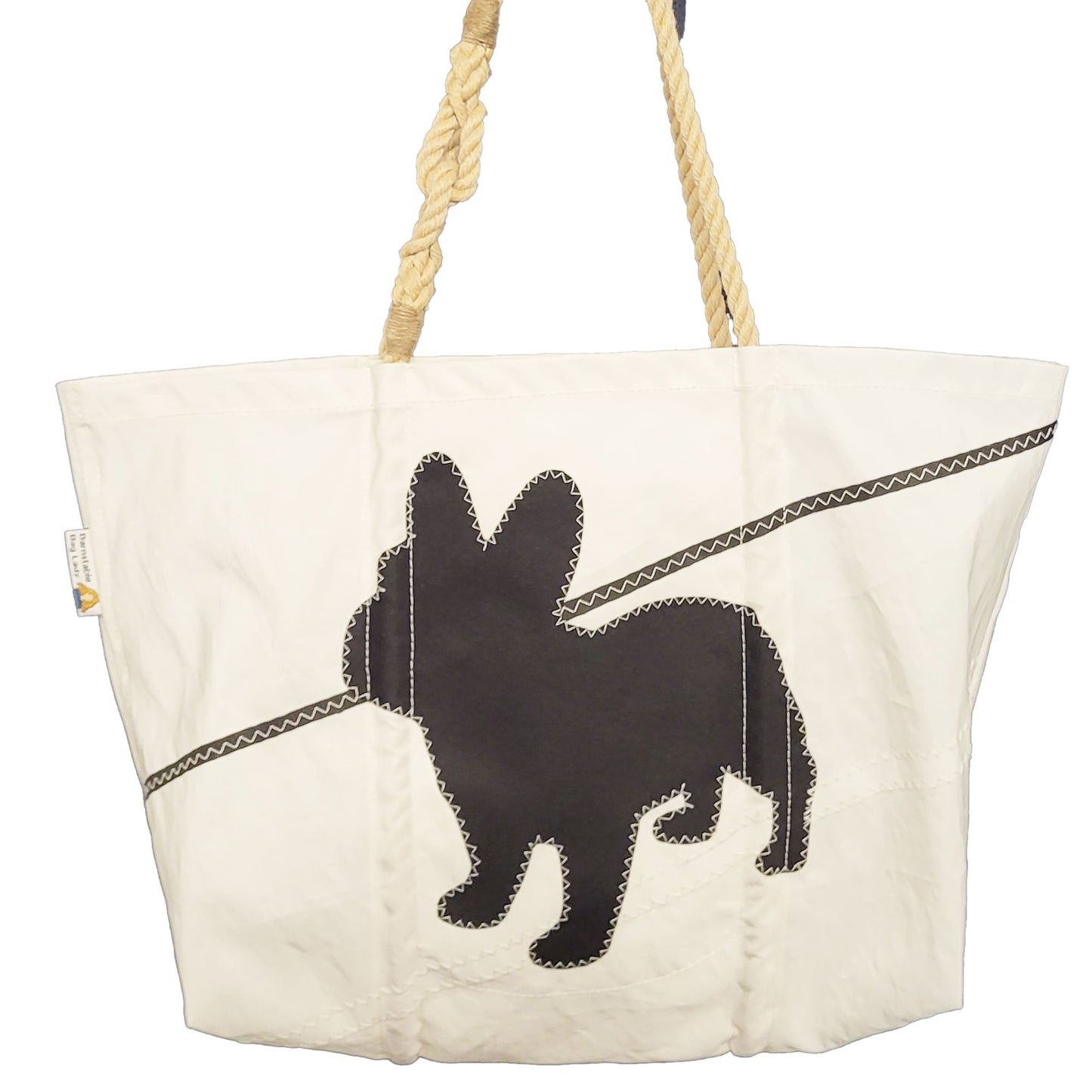 Sailcloth Large Tote Bag - Black Frenchie