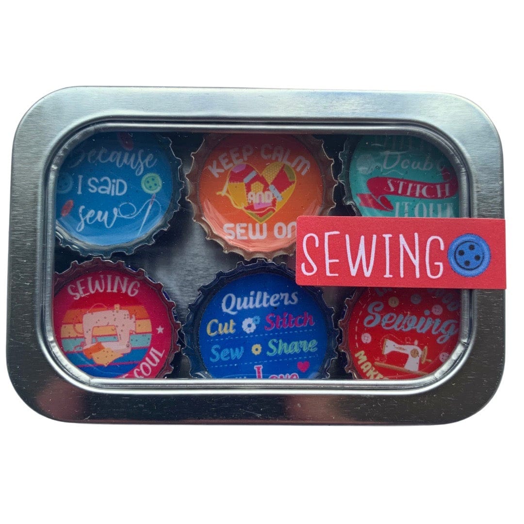 Bottle Cap Magnets - Sewing