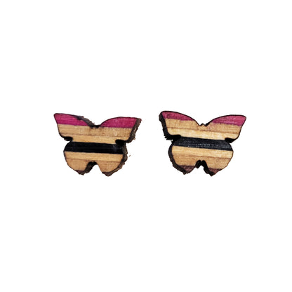 Skateboard Stud Earrings - Butterfly