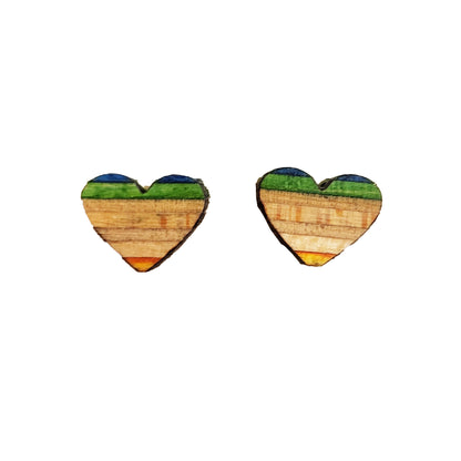 Skateboard Stud Earrings - Heart