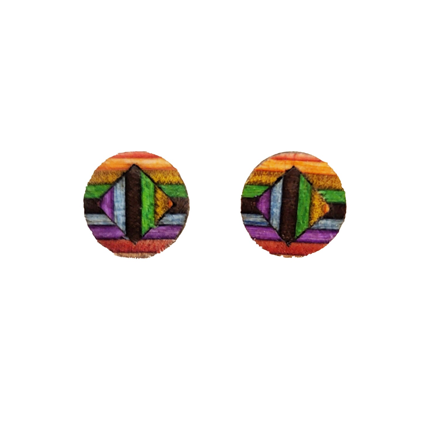 Skateboard Stud Earrings - Round