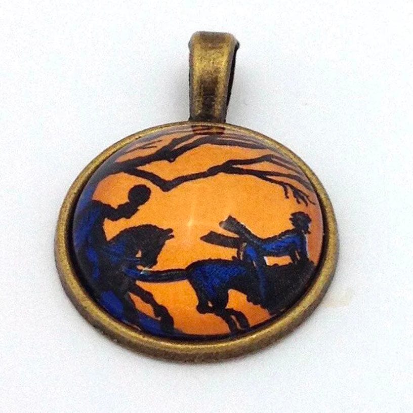 Postage Stamp Necklace - 1974 USA Sleepy Hollow Headless Horseman