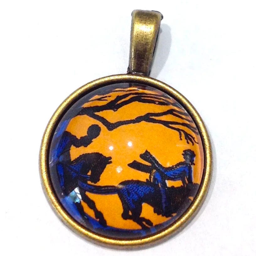 Postage Stamp Necklace - 1974 USA Sleepy Hollow Headless Horseman