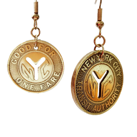 New York Subway Token Earrings