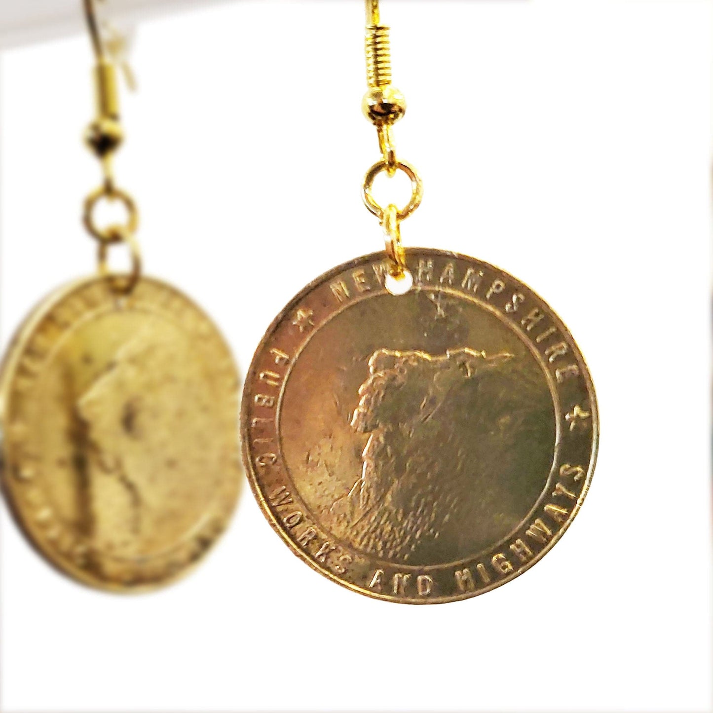 New Hampshire Toll Token Earrings