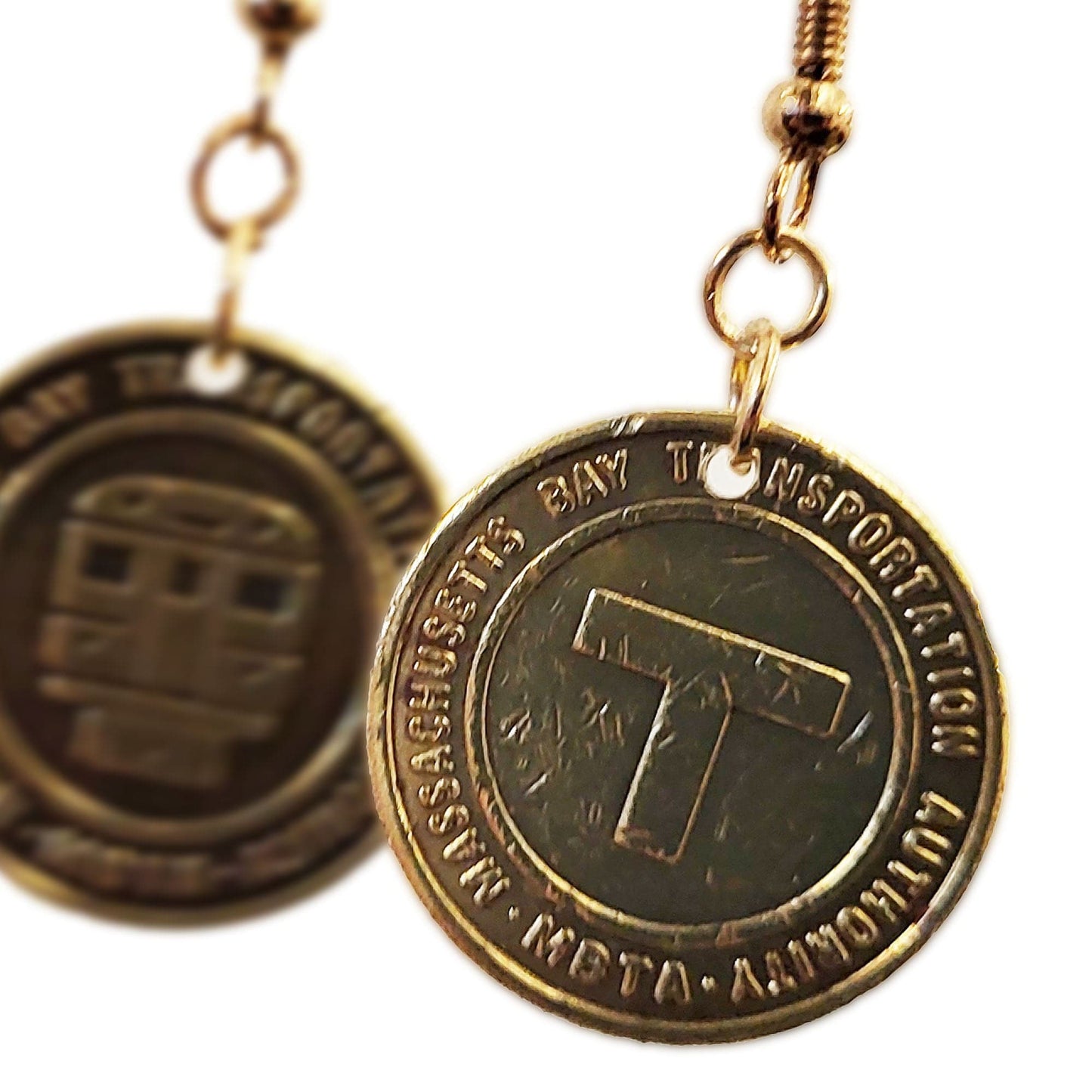 Boston Subway Token Earrings