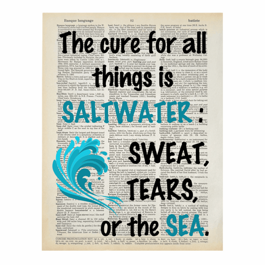 Vintage Book Page Print - The Cure is ... Saltwater (054)