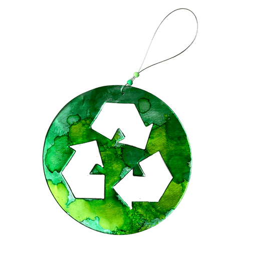 Aluminum Can Ornament - Recycled Symbol
