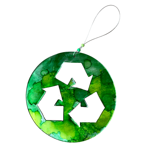 Aluminum Can Ornament - Recycled Symbol