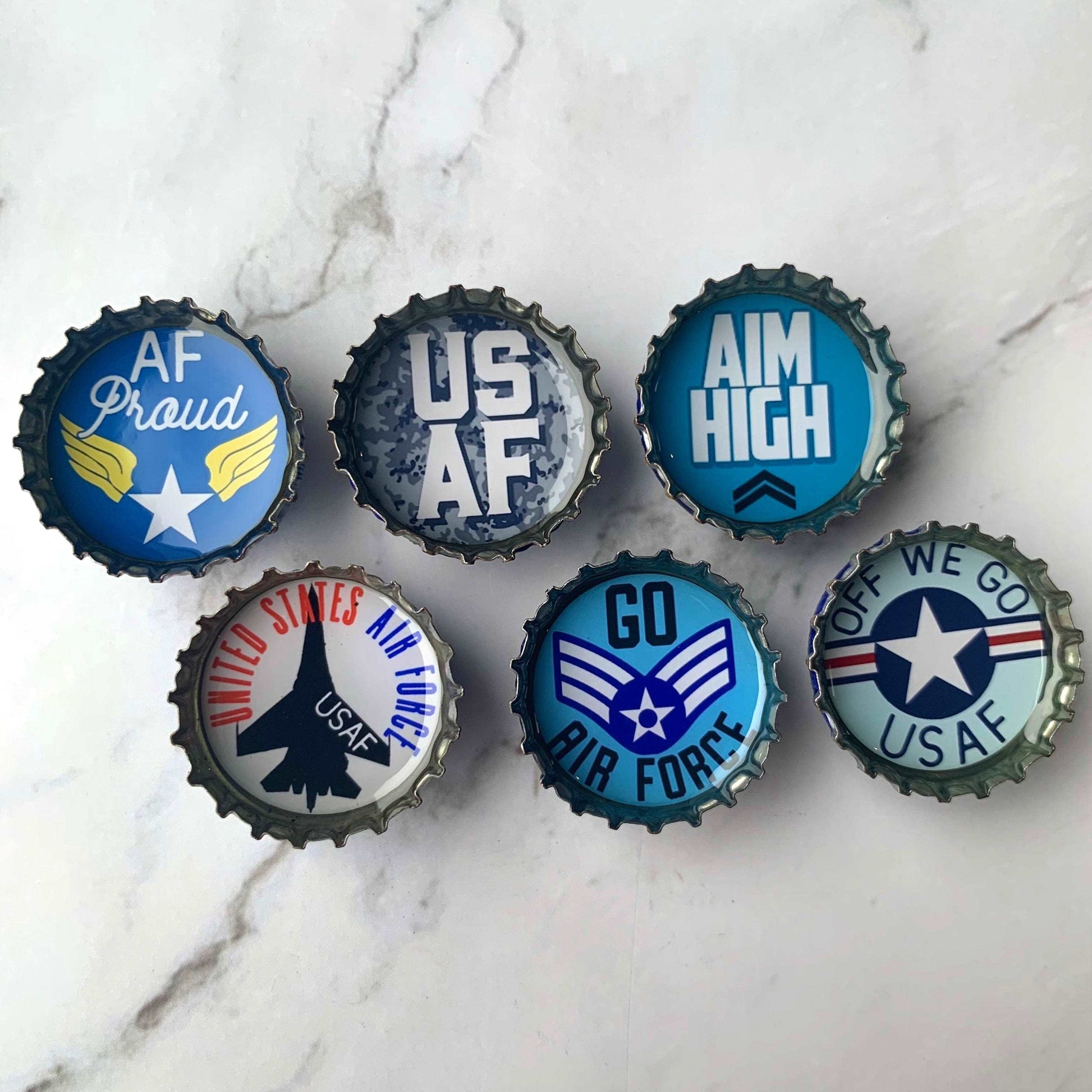 Bottle Cap Magnets - Air Force