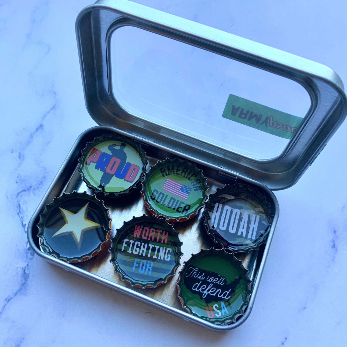 Bottle Cap Magnets - Army Proud