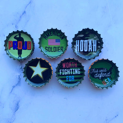 Bottle Cap Magnets - Army Proud