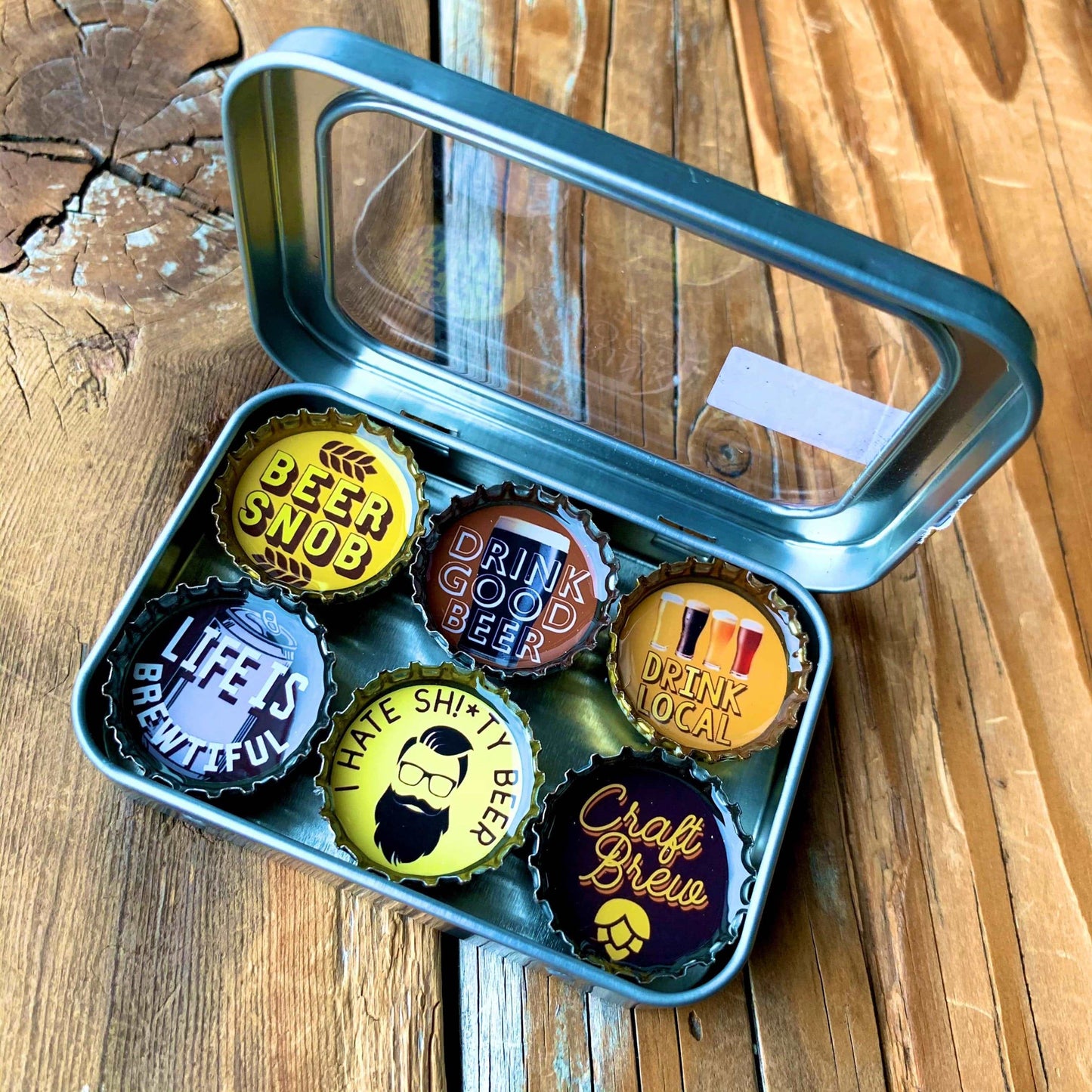 Bottle Cap Magnets - Beer Snob