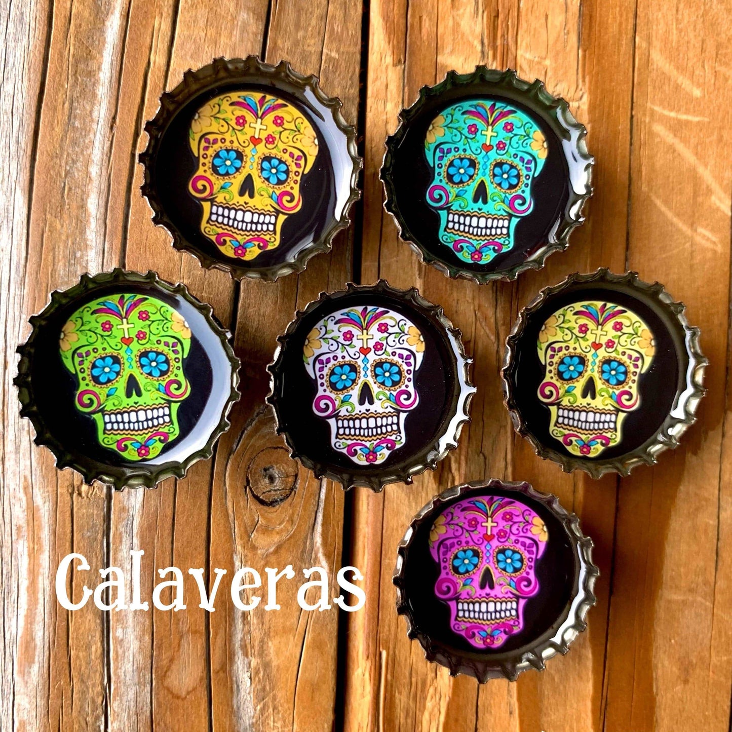 Bottle Cap Magnets - Calaveras