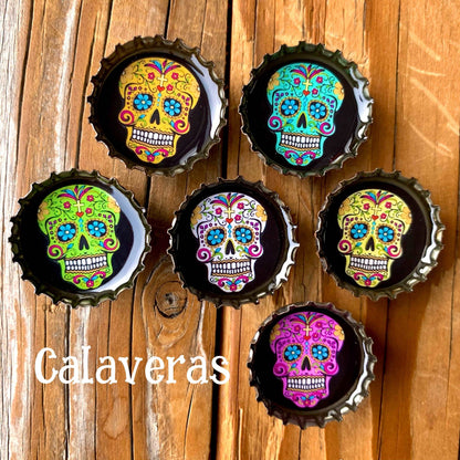 Bottle Cap Magnets - Calaveras