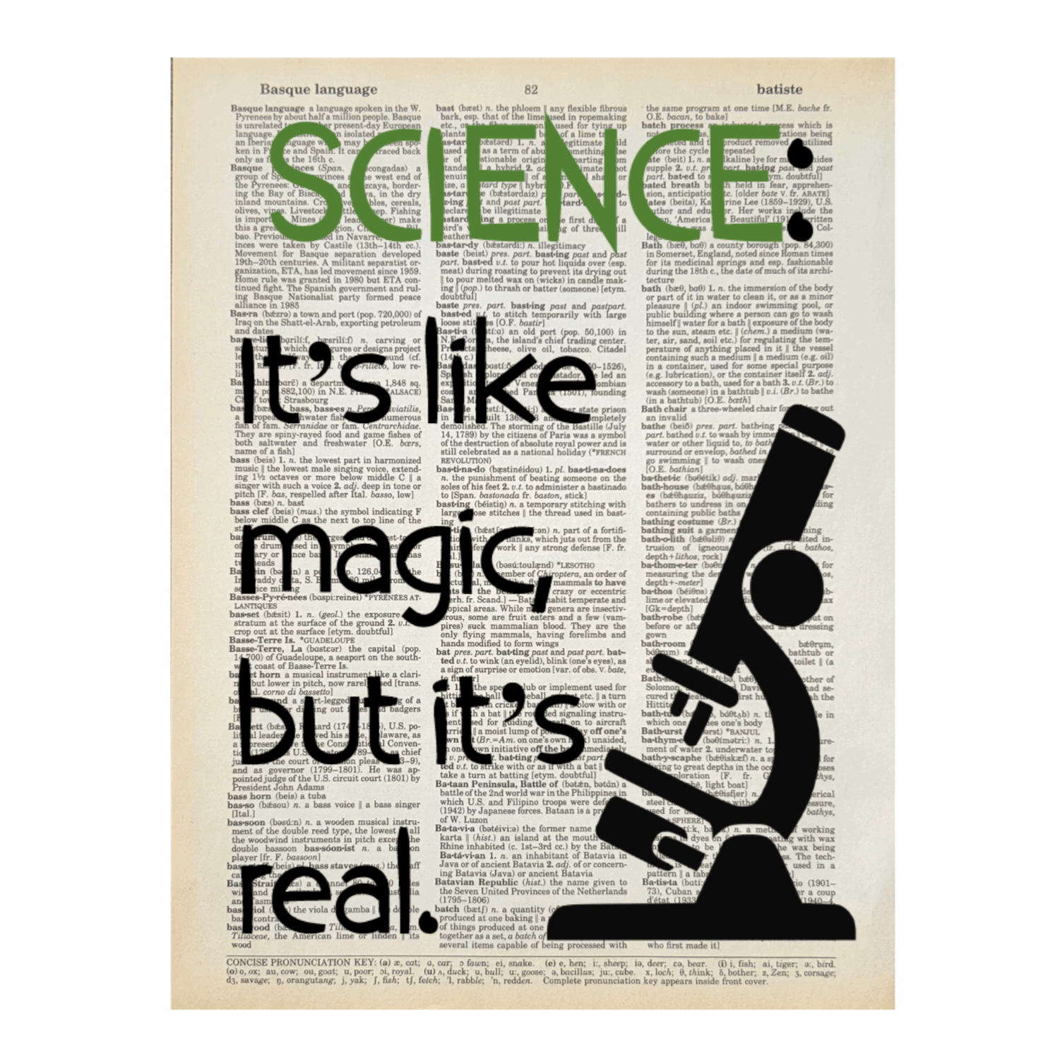 Vintage Book Page Print - Science, Like Magic (045)