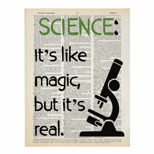 Vintage Book Page Print - Science, Like Magic (045)