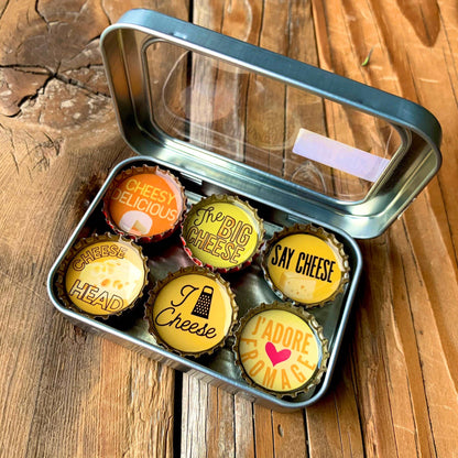 Bottle Cap Magnets - Cheese