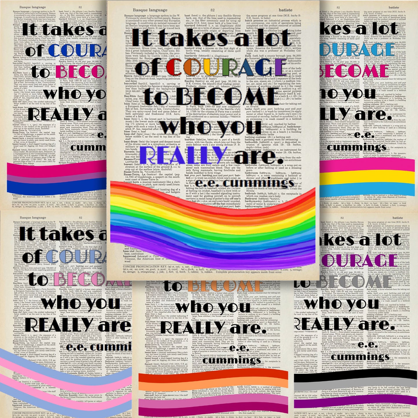 Vintage Book Page Print - Courage to Become Who You Really Are