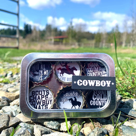 Bottle Cap Magnets - Cowboy