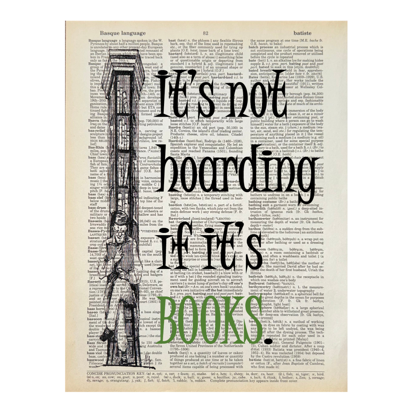Vintage Book Page Print - It’s Not Hoarding