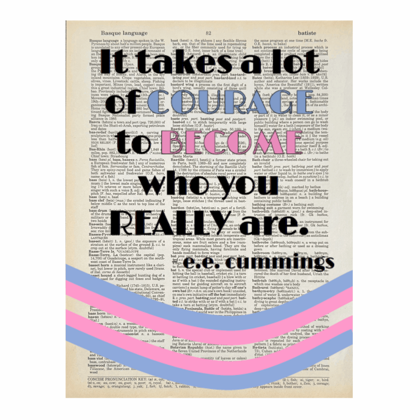 Vintage Book Page Print - Become Who You Really Are (T)