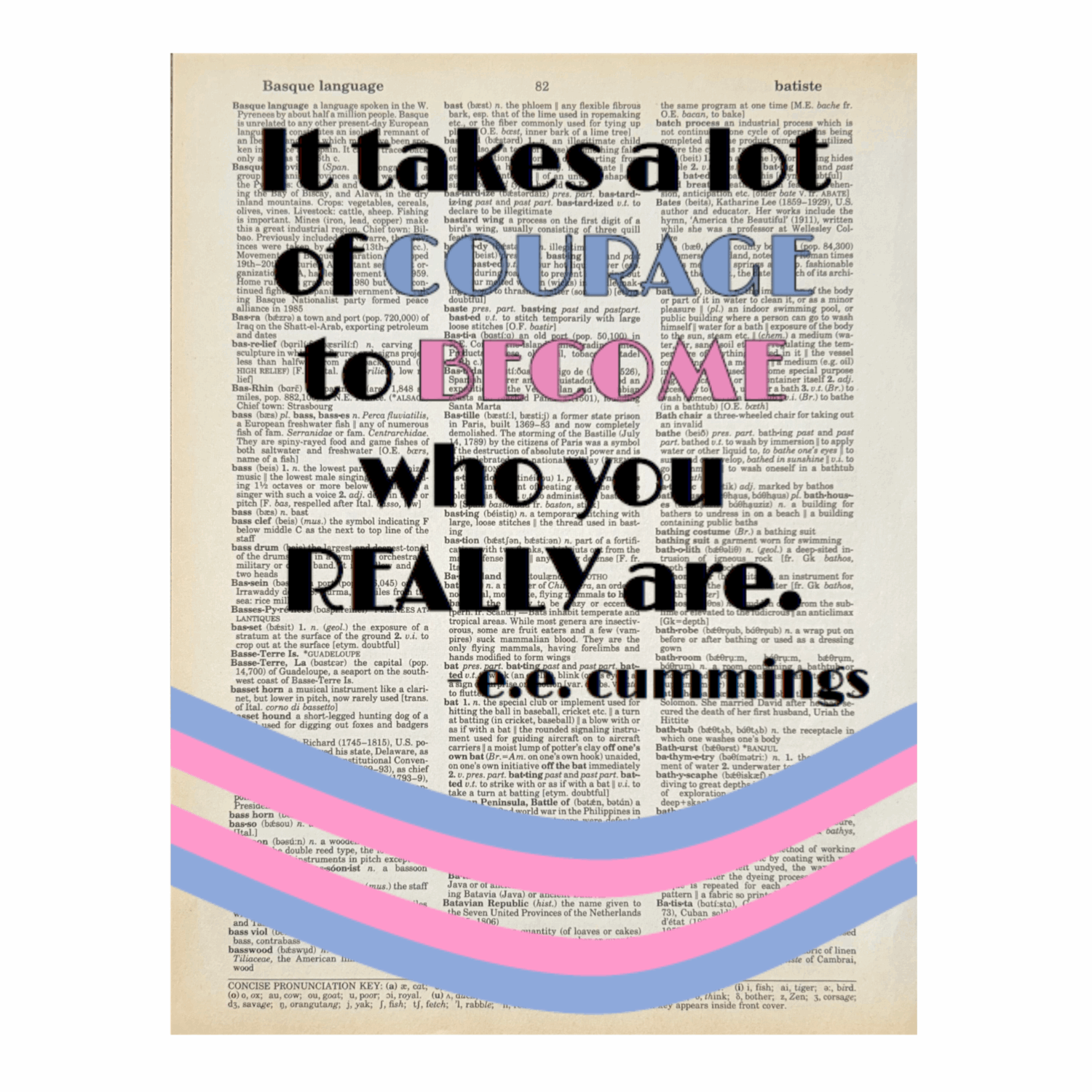 Vintage Book Page Print - Become Who You Really Are (T)