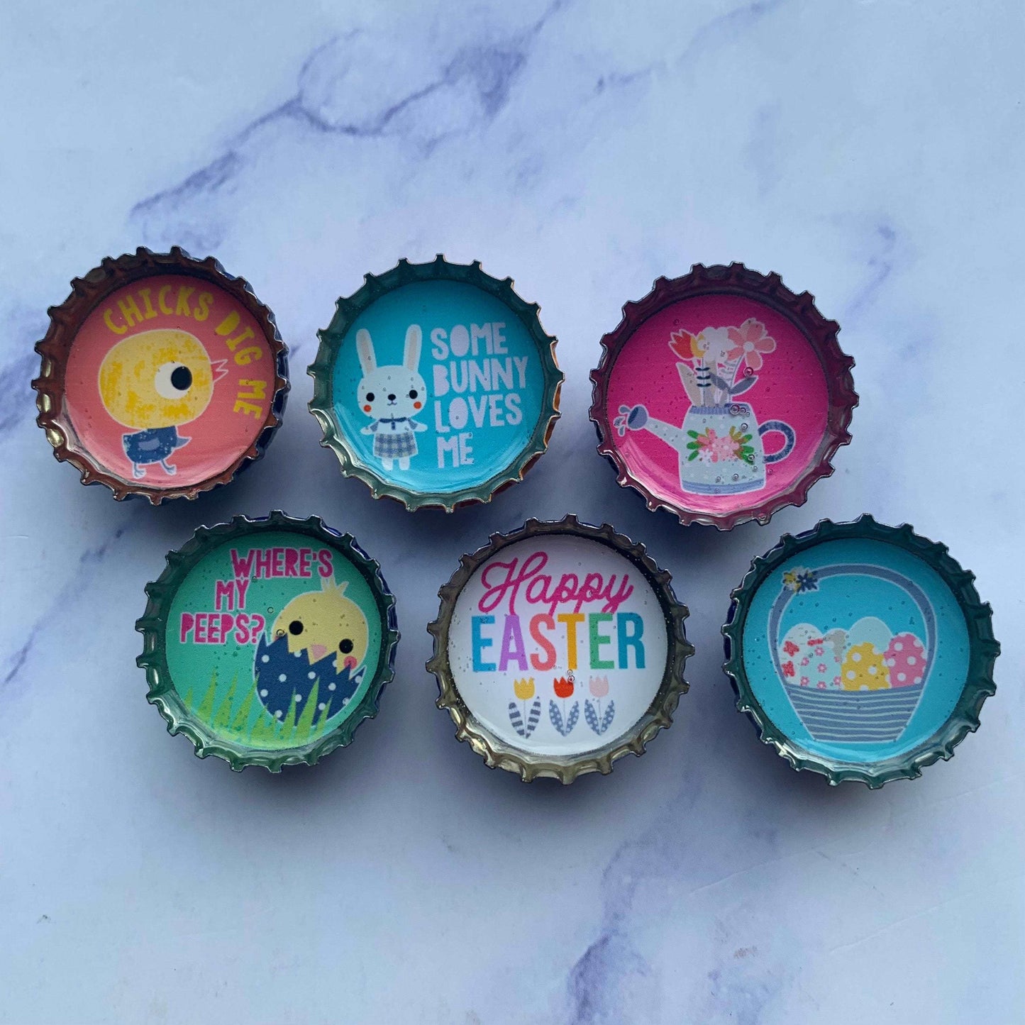 Bottle Cap Magnets - Easter