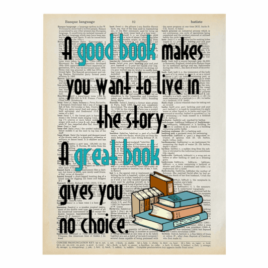 Vintage Book Page Print - A Great Book