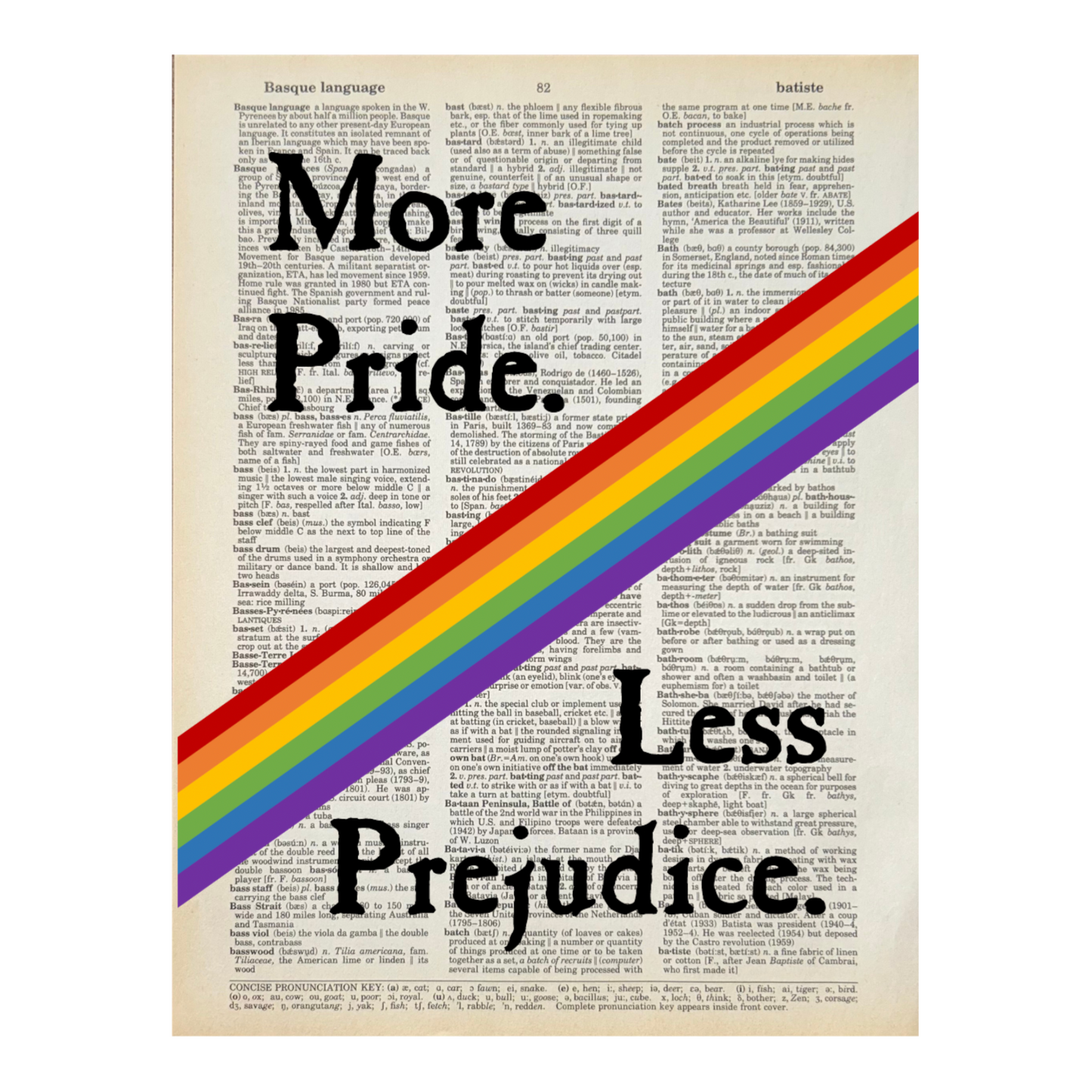 Vintage Book Page Print - More Pride. Less Prejudice.