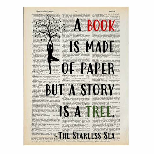 Vintage Book Page Print - A Story is a Tree