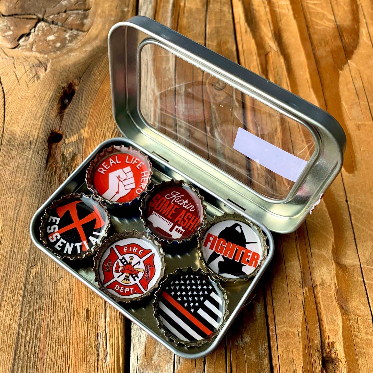 Bottle Cap Magnets - Firefighter