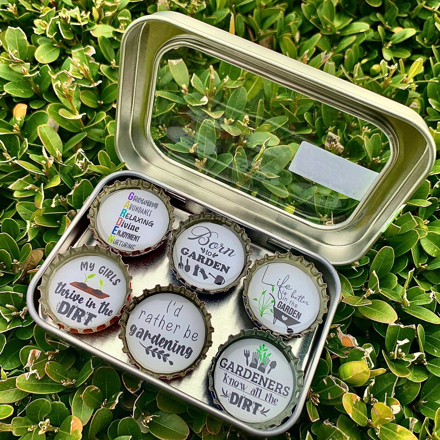 Bottle Cap Magnets - Gardener