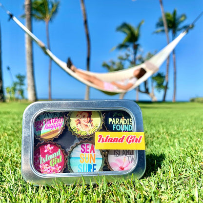 Bottle Cap Magnets - Island Girl