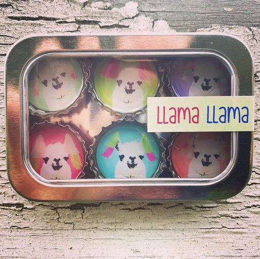 Bottle Cap Magnets - Llama Llama