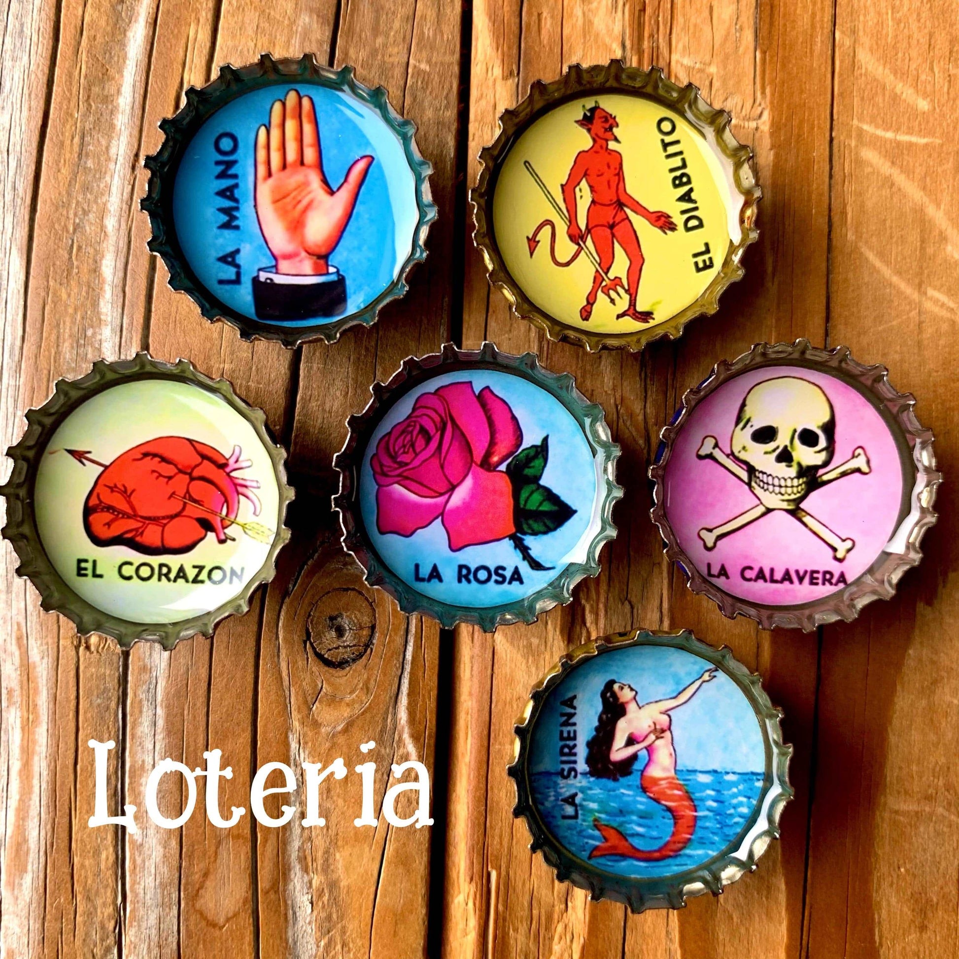 Bottle Cap Magnets - Loteria