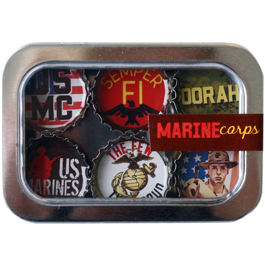 Bottle Cap Magnets - Marine Corps