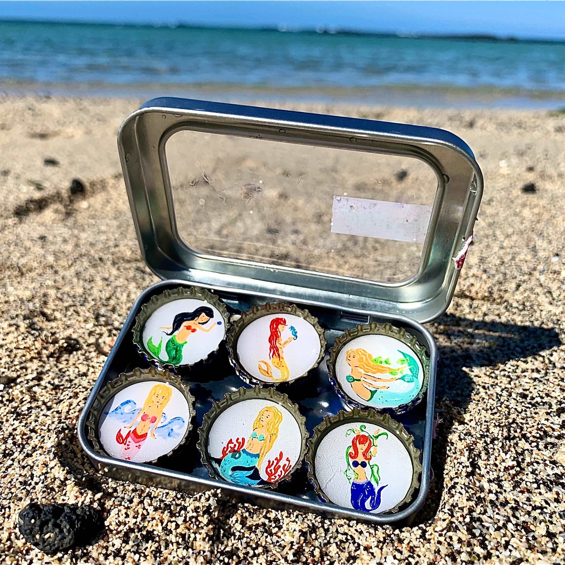 Bottle Cap Magnets - Mermaids