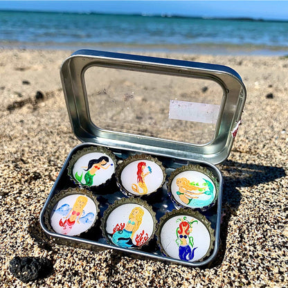 Bottle Cap Magnets - Mermaids