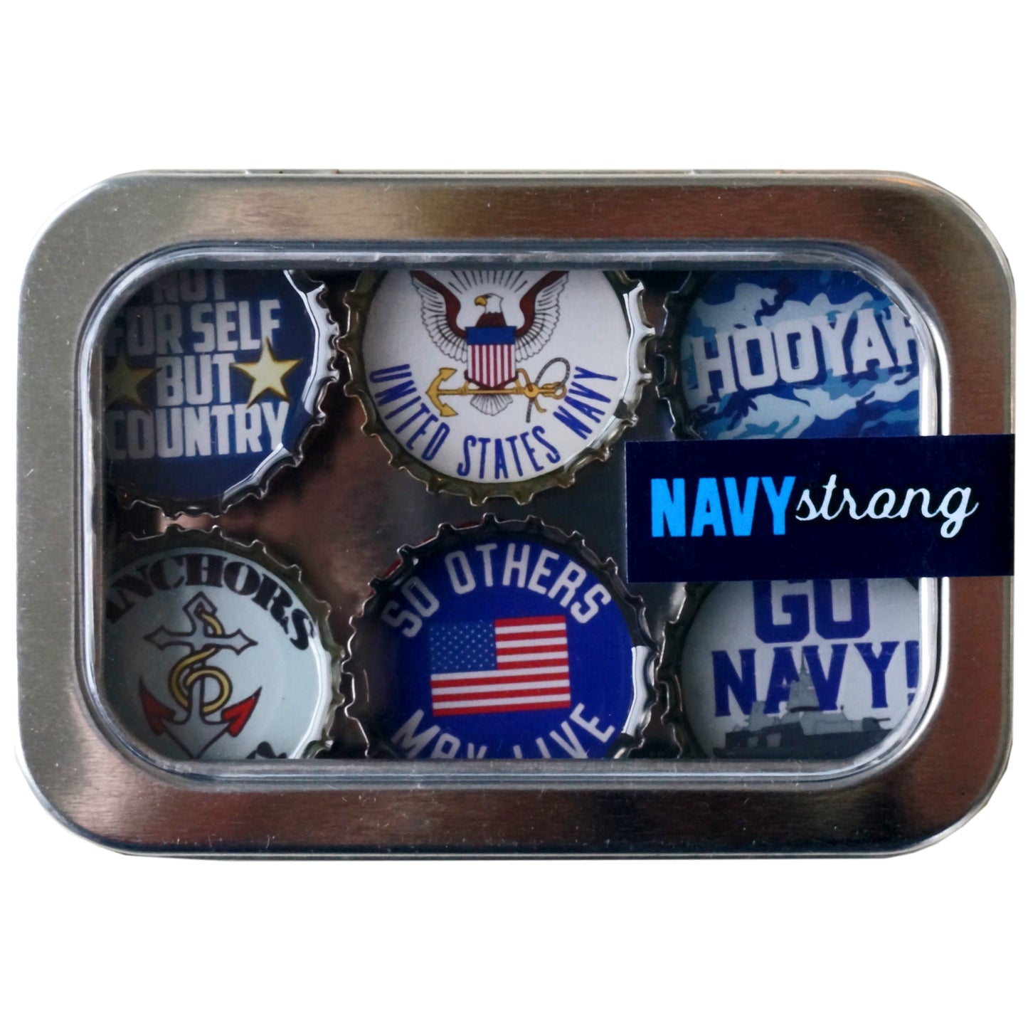 Bottle Cap Magnets - Navy