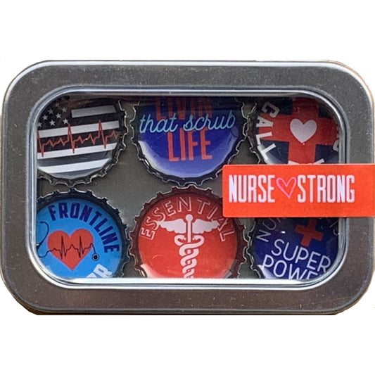 Bottle Cap Magnets - Nurse