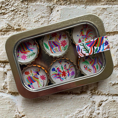 Bottle Cap Magnets - Otomi