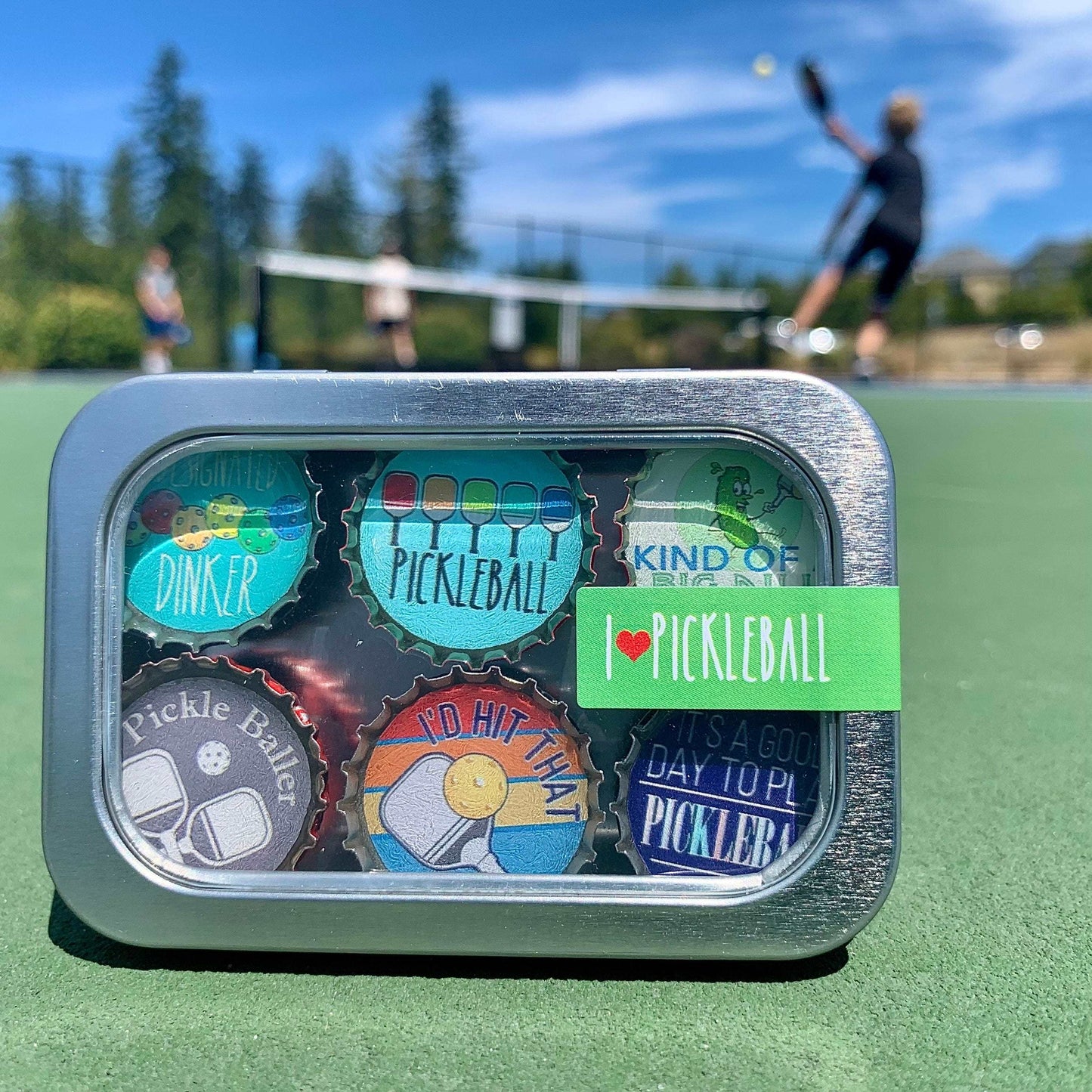 Bottle Cap Magnets - Pickleball