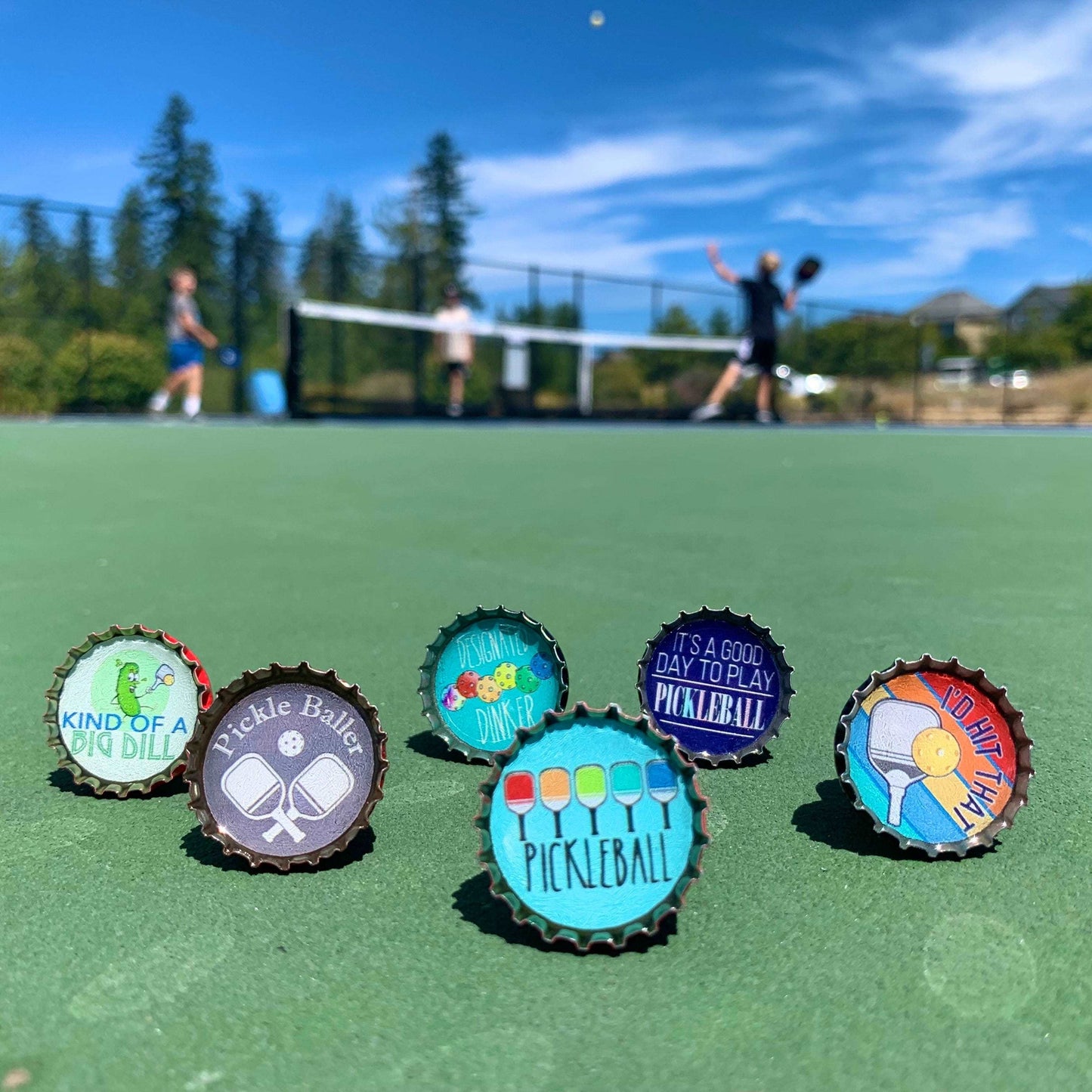 Bottle Cap Magnets - Pickleball