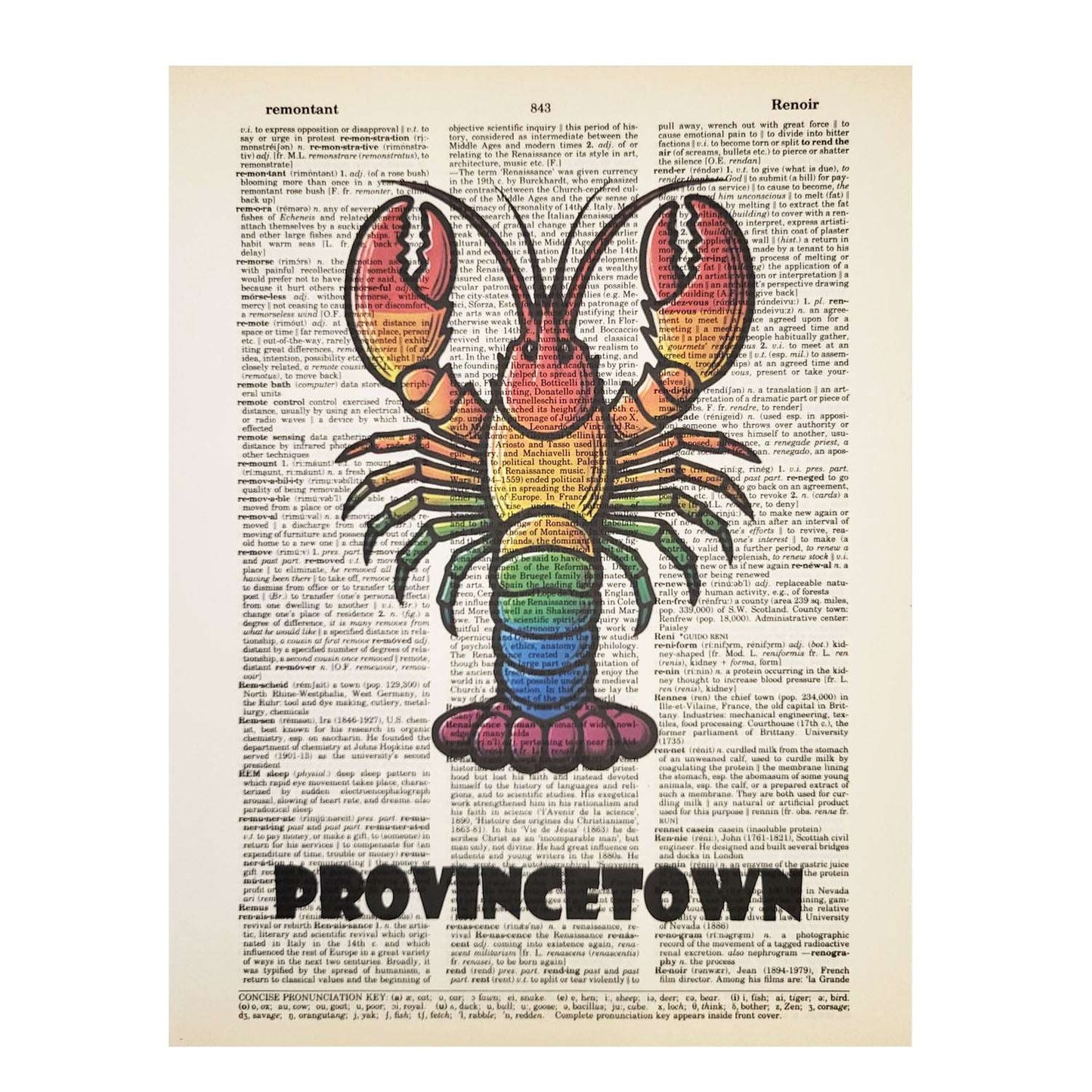 Vintage Book Page Print - Provincetown Lobster (000)