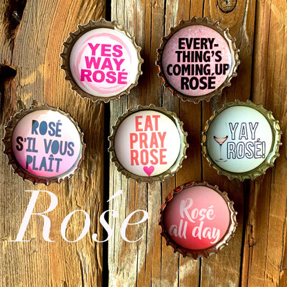 Bottle Cap Magnets - Rosé