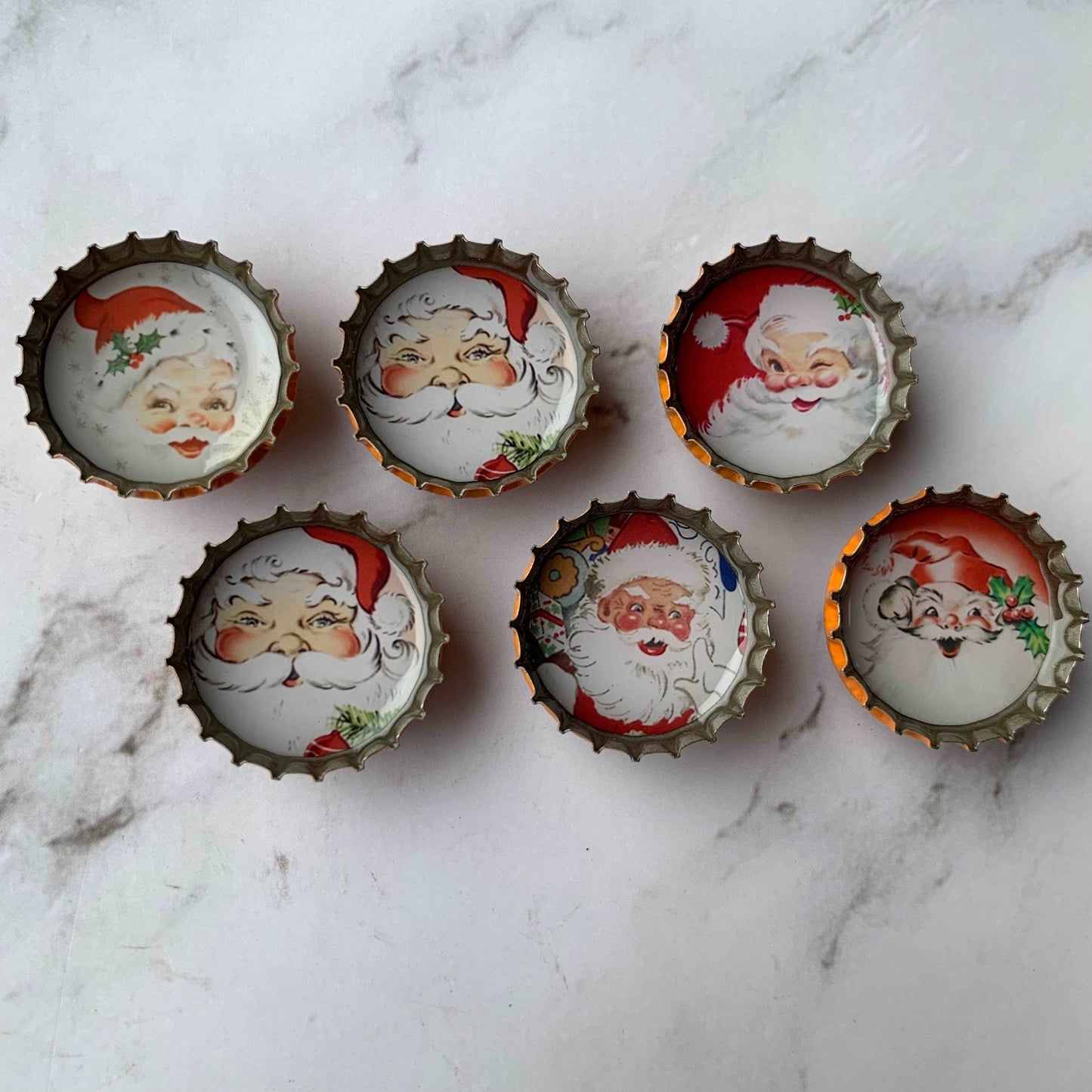 Bottle Cap Magnets - Santa