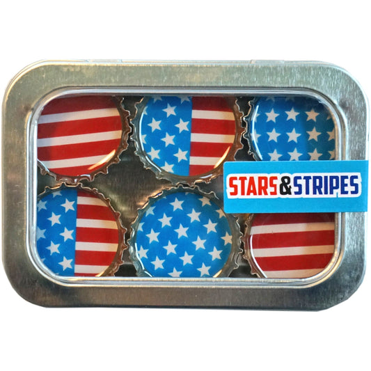 Bottle Cap Magnets - Stars & Stripes